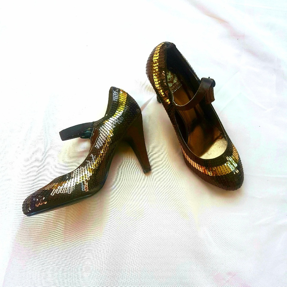 Beverly Hills Polo Club Sequin Gold Heels
